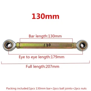 M10x1.5 Male Thread Round Ball Joint Inner Tie Rod 130mm/5.11In Steering Linkage - Picture 1 of 14