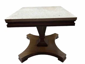 Table supérieure en marbre acajou du milieu du siècle/table d'extrémité par voie - Photo 1 sur 12