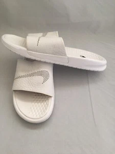 New Men's NikeLab Nike Benussi Slide Lux Sandal Triple White 818742 100 Sandals - Picture 1 of 4