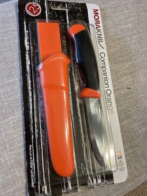 NEW Morakniv Companion Black Orange Knife with Stainless Steel Blade, 4.1-inch - Image 1 of 4