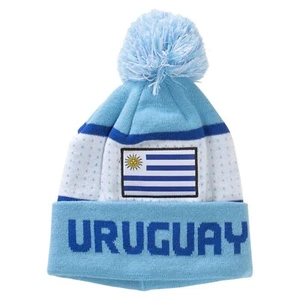 Sombrero Tejido de Fútbol Bandera de Uruguay Pom Gorro Talla Adulto Blanco Azul Uruguayo Regalo - Imagen 1 de 7