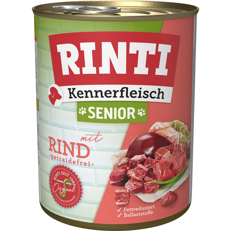 RINTI Kennerfleisch Senior 12x800g mit Rindfleisch für ältere Hunde