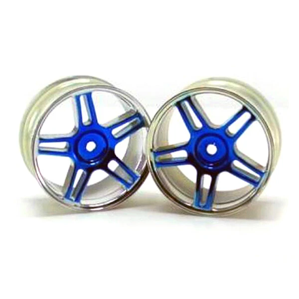 NEW RedCat Racing Blue Anodized 5 Spoke Wheels (2) : Lightning / Thunder / - Image 1 of 1