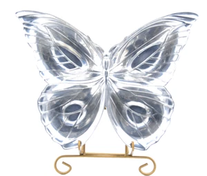 Fitz & Floyd Metal Silver Butterfly Divided Tray Dish Bowl Candy Nuts Jewelry - Picture 1 of 5