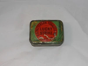 VINTAGE LUCKY STRIKE CUT PLUG RA PATTERSON TOBACCO CO. RICH'D VA. 8 oz. SIZE TIN - Picture 1 of 7