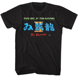 Double Dragon II Technos Video Game The Revenge Japanese Writing Men's T Shirt - Picture 1 of 5