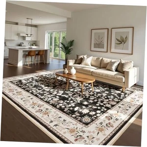5x7 Area Rugs for Living Room, Washable Area Rug,Vintage Floral Rugs for - Picture 1 of 8