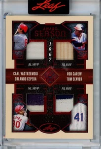 2025 Leaf Seasons In The Sun 1967 Award Quad Relic /3 Seaver carew cepeda yasz - Picture 1 of 2