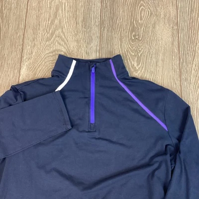 Pullover de golf G/FORE para mujer bloque de colores lujo grapa cuarto cremallera talla M azul marino Foto 1 de 4