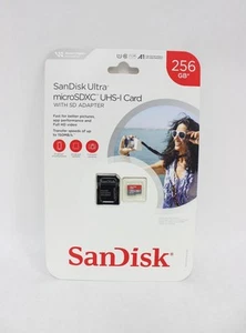 SanDisk 256GB Ultra microSDXC UHS-I Memory Card w/ Adapter - SDSQUAC-256G-ASLMA - Picture 1 of 5