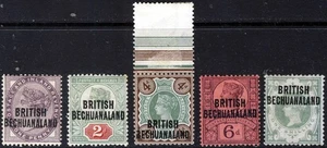 BECHUANALAND PROTECTORATE QV 1891-04 Overprinted Jubilee Set SG 33 to SG 37 MINT - Picture 1 of 2
