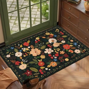 Indoor Door Mat Entrance Rug 2'x3'Soft Non Slip Machine Washable Floral Small... - Picture 1 of 9