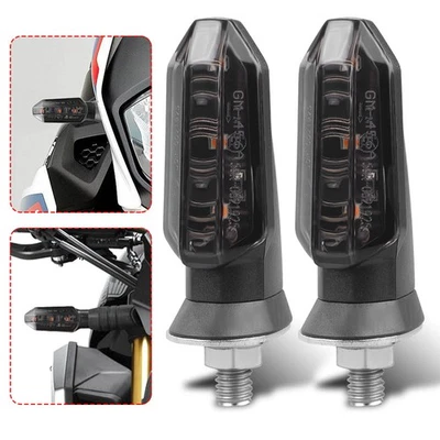 2X Intermitentes Indicador de Luz de Giro LED para Motocicleta Ámbar Ahumado Universal EE. UU. Foto 1 de 4