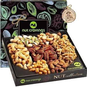 Nuts Gift Box Gourmet Variety Pack 7-Piece Assortment Holiday Basket Fathers Day - Picture 1 of 5