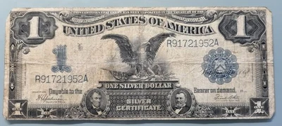 1899 One Dollar Silver Certificate $1 Large Size Heavily Circulated #96244 - Image 1 of 2