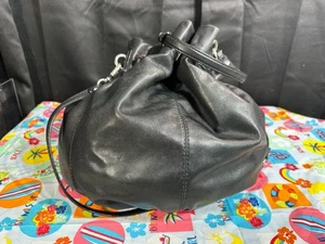 Coach J0971-14508 schwarz Leder klobig Hobo Kordelzug Handtasche Handtasche - Bild 1 von 5