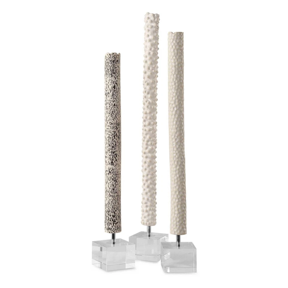 Uttermost Makira Cylindrical Set of 3 Sculptures 17869