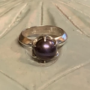 Ring Sterlingsilber und schwarze Perlen mit Vintage-Appell - Bild 1 von 10