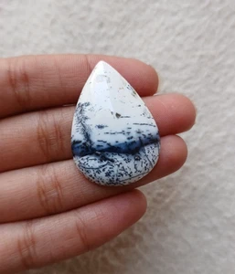 Cabochon pera opale dendrite naturale 34,5x24,5x6 mm circa 31,10 ct AMJ817 - Foto 1 di 3