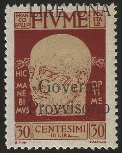 1921 Fluss - Provisorische Regierung 1 l./30 c. Aufdruck verschoben postfrisch ** - Bild 1 von 1