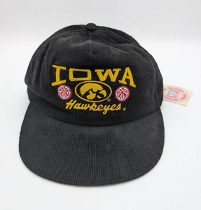 Vintage University Iowa Hawkeyes Corduroy Hat Cap USA - Picture 1 of 9