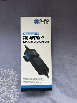 Quad Lock Waterproof 12V to USB Smart Adaptor for Motorcycles, Boats - Image 1 of 2