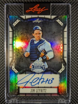 Jim Leyritz On-Card Auto/65 SSP 2025 Hoja Bronx Legacy Encased Autógrafo SP NYY Foto 1 de 2