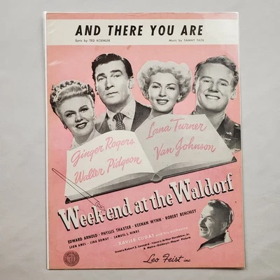 And There You Are Weekend at the Waldorf 1945 Partituras Piano Vocal Feist De Colección Foto 1 de 4