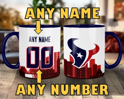 CUSTOMIZABLE Houston Texans Skyline Jersey Mug - Any Name/Number - 11 oz. - Image 1 of 4