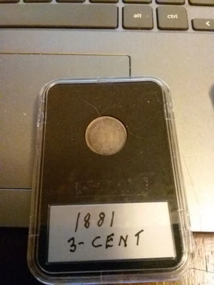 1881 Three Cent Nickel Piece 3C Ungraded Choice US Type Coin - Image 1 of 2