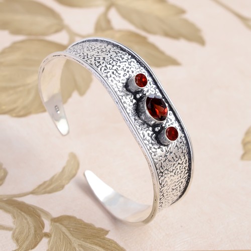 VALENTINO Bracciale con pietre preziose granato sfaccettato argento sterling 925 gioielli bracciale elegante