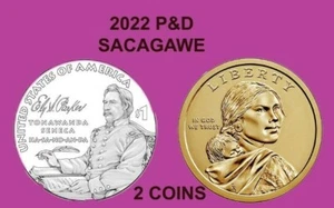 2022 P OR D 1 $ Sacagawea Native American ELY S. PARKER HA-SA-NO-AN-DA (1) Münzen - Bild 1 von 3