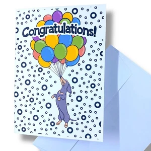 Black and Tan Dachshund Dog Congratulations Greeting Card Handmade Gift 5x7" - Picture 1 of 5