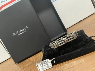 Macy's мужской черный и серый кабель браслет из нержавеющей стали - Изображение 1 из 2