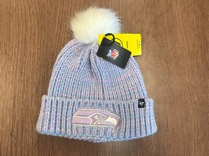 DENVER BRONCOS 47 DULCE MALVA PUÑO TEJIDO POM GORRO GORRA JUVENIL NFL NUEVO CON ETIQUETAS $30 - Imagen 1 de 2