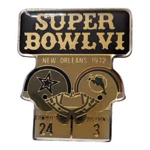 De colección NFL Super Bowl VI Dallas Cowboys vs Miami Dolphins Sombrero/Pin Solapa NFL - Imagen 1 de 2