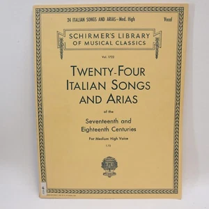 Twenty Four Italian Songs and Arias Voice Piano Songbook Score Schirmer - Picture 1 of 7