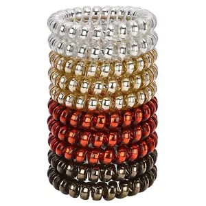 Spiral Hair Ties 10 Pcs Traceless Phone Cord Hair Ties Plastic Coil Hair Ties... - Picture 1 of 6