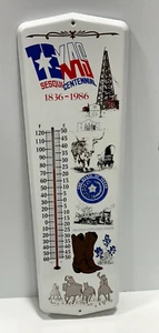 DE COLECCIÓN LETRERO TERMÓMETRO METAL TEXAS SESQUICENTENARIO 150 Años 24" Temp coleccionable - Imagen 1 de 11