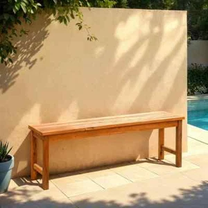 Boardwalk Brown Acacia Wood Outdoor Bench - Picture 1 of 7