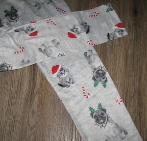 Christmas Dog PUG Kitten LEGGINGS Kids Size Small 6 years NEW pajamas bottoms - Picture 1 of 2