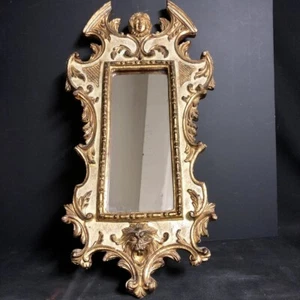 Italian Baroque Mirror Gilded Wood Carved 20thC Guido Salivotti Vintage Decor - Picture 1 of 7