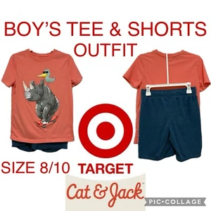 Boys Clothes Cat & Jack Outfit Short Sleeve Tee & Pull On Shorts Size M(8/10) - Picture 1 of 8