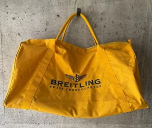 [Exc+4] BREITLING Watch Novelty Logo Embroidery Yellow Nylon Boston bag Rare F/S - Picture 1 of 14