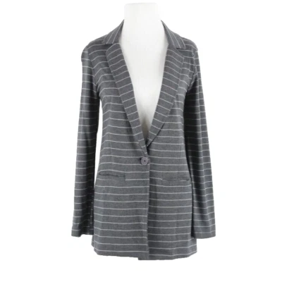 Dolan Sz XS Gray White Striped V Neck Cotton Blend Cardigan Knit Jacket - Imagem 1 de 4