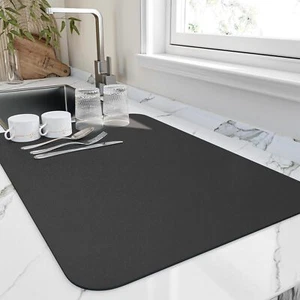 Dish Drying Mat Kitchen Counter, Heat Resistant Drainer Mats Non-Black 16"x18" - Picture 1 of 6