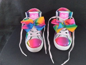 Nickelodeon JoJo Siwa lässige Regenbogen Pailletten hohe Schuhe Größe 2 abriebfeste Sohle - Bild 1 von 9