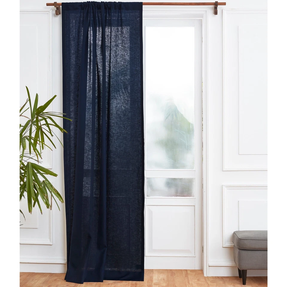 Solino Home Linen Curtain Single Panel Drapes with Rod Pocket for Living Room - Image 1 of 4