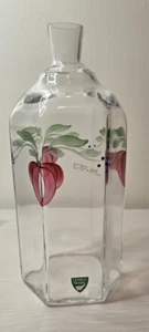 Vtg Orrefors Eva Englund Maja Hand Painted Glass Carafe Decanter 8" NO STOPPER - Picture 1 of 8