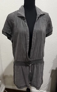 C&C California Women's 100% Linen Shorts Pants/ Jumpsuit Gray Size Large - Picture 1 of 8